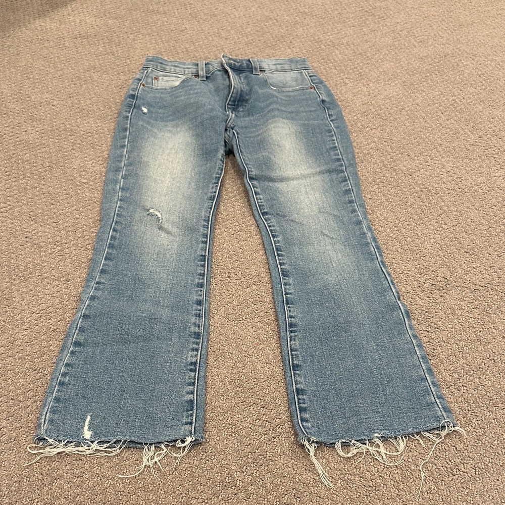 Pistola Blue Flare Jeans with Frayed Hem
